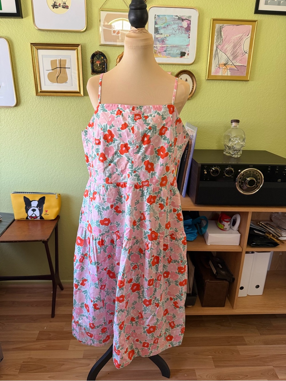 Free Assembly Floral Midi Dress with Tie